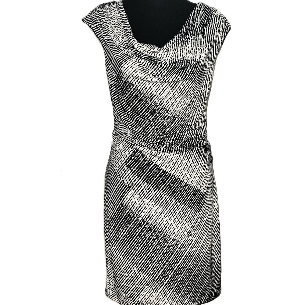 WHBM Black/White Cap Sleeve Dress - XS